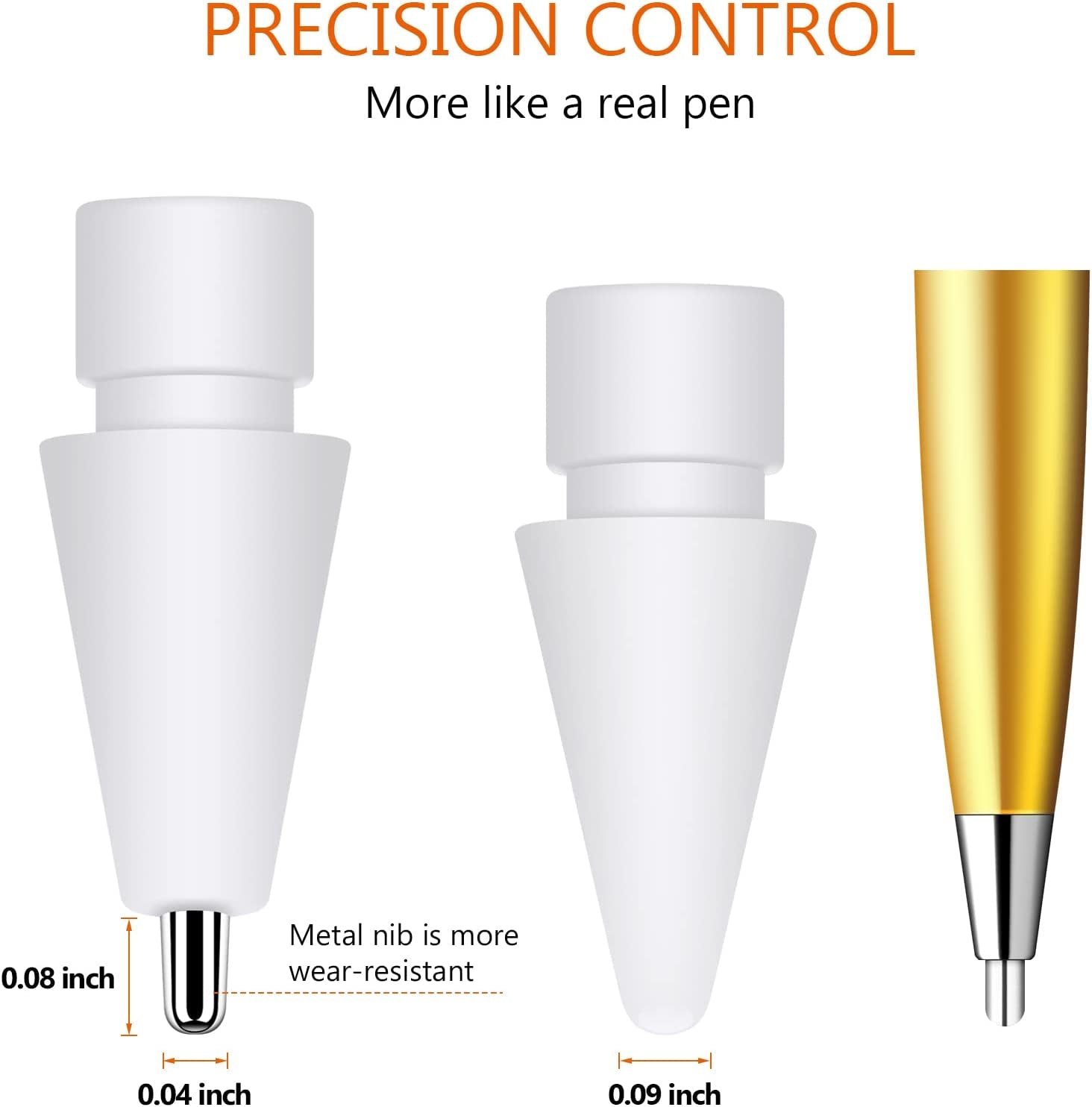 5-Pack Replacement Pencil Tips + 5-Pack Replacement Metal Needle Pencil Stylus Tip for Apple Ipad Pencil 1St Gen & 2Nd Gen with 4 Pencil Tip Cover  Shenzhen QiXiang Glass Lens Limited Company   