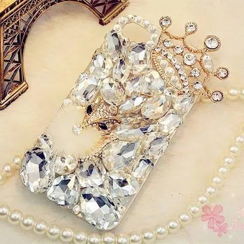 Case for LG G8,3D Handmade Luxury Sparkle Stunning Stones Crystal Rhinestone Bling Diamond Glitter Case for LG G8 Thinq/Lg G8(E Flower Pink)  RB-CASE E Fox White Lg G8S Thinq 