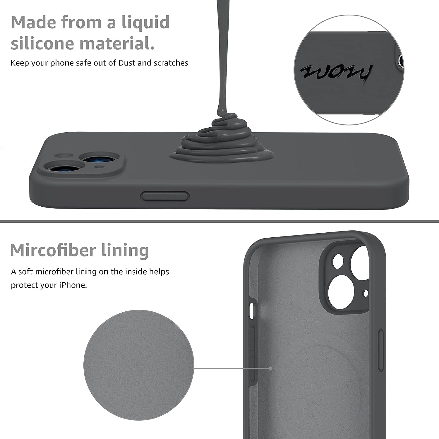 MCFANCE Silicone Magnetic Case for Iphone 14 plus Magsafe Case Silicone Phone Case with Microfiber Lining for Iphone 14 plus 6.7 Inch 2022, Darkgrey  MCFANCE   