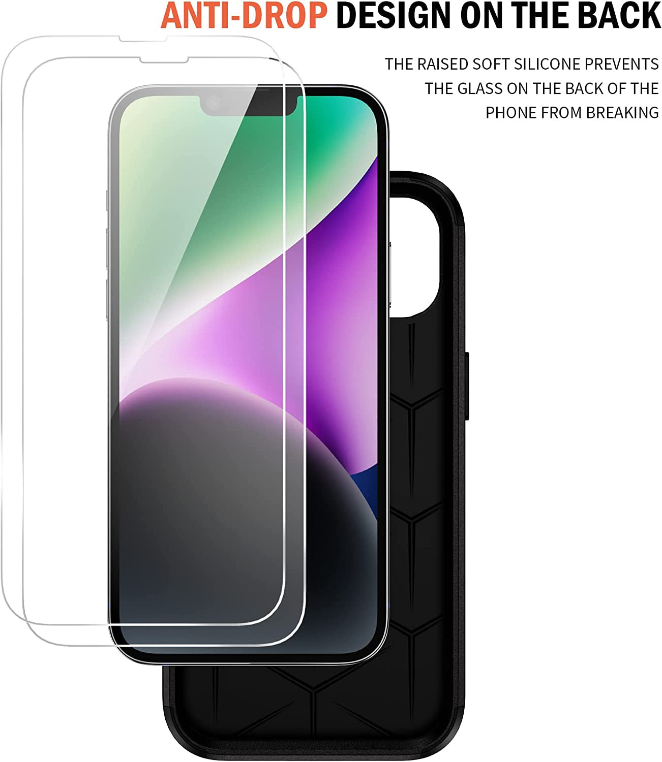 Ezanmull for Iphone 14 Case, [Shockproof] [Dropproof] [Full-Body] [2+Tempered Glass Screen Protector + 2+Tempered Camera Lens Protector] Protection Phone Case for Apple Iphone 14 (Black)  Ezanmull   