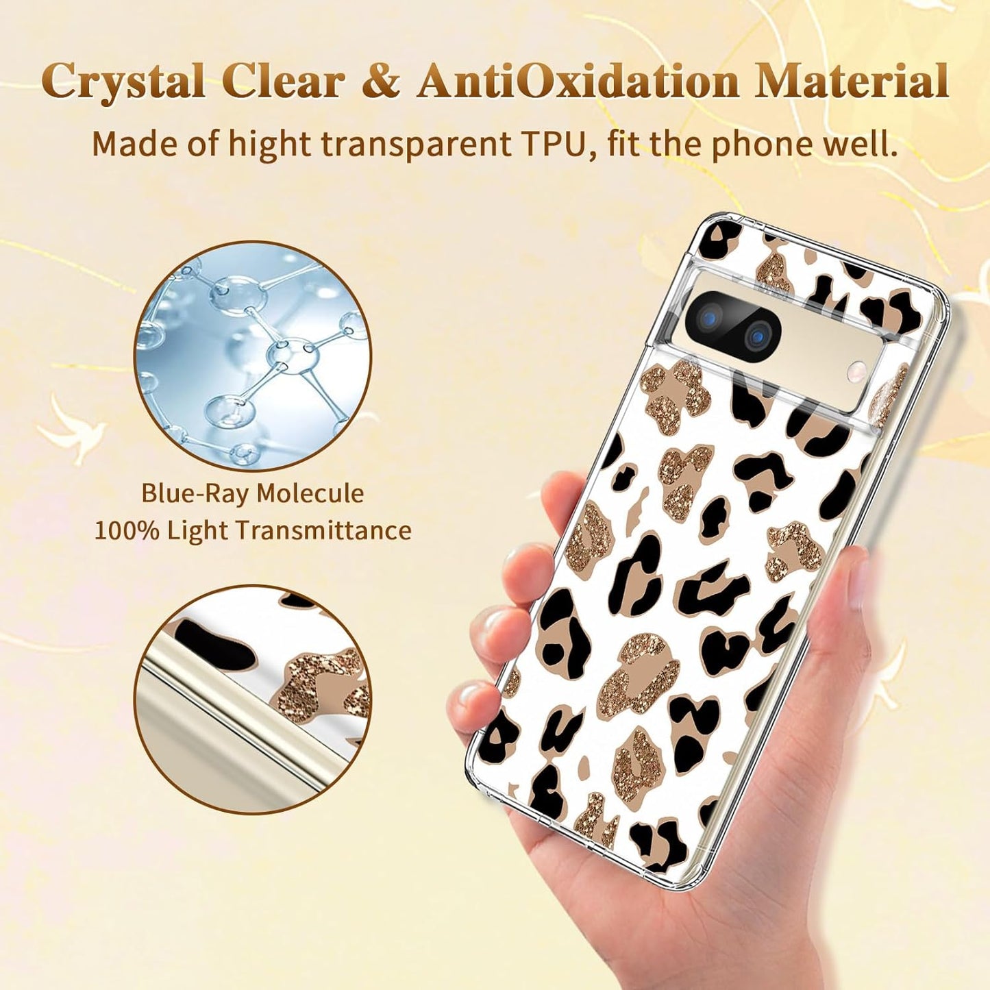 Compatible for Google Pixel 7A Case Silicone Clear TPU Cute Leopard Rose Flower Pattern Cartoons Design Ultra Thin Anti-Scratches Cases Shockproof Bumper Cover Case for Google Pixel 7A 5G (A-Leopard)  Gxmeuie   