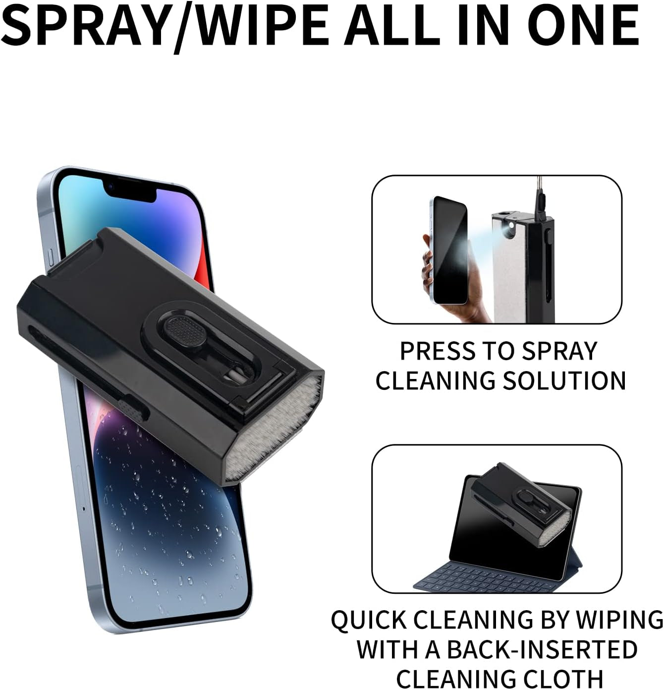 8 in 1 Cleaner Kit for Airpods Earbuds - Keyboard Cleaning Kit, Keyboard Cleaner, Laptop Screen Cleaner with Cloth, Electronic Cleaner for Airpods Pro/Laptop/Phone/Computer/Screen （Black）  FLORA GUARD   