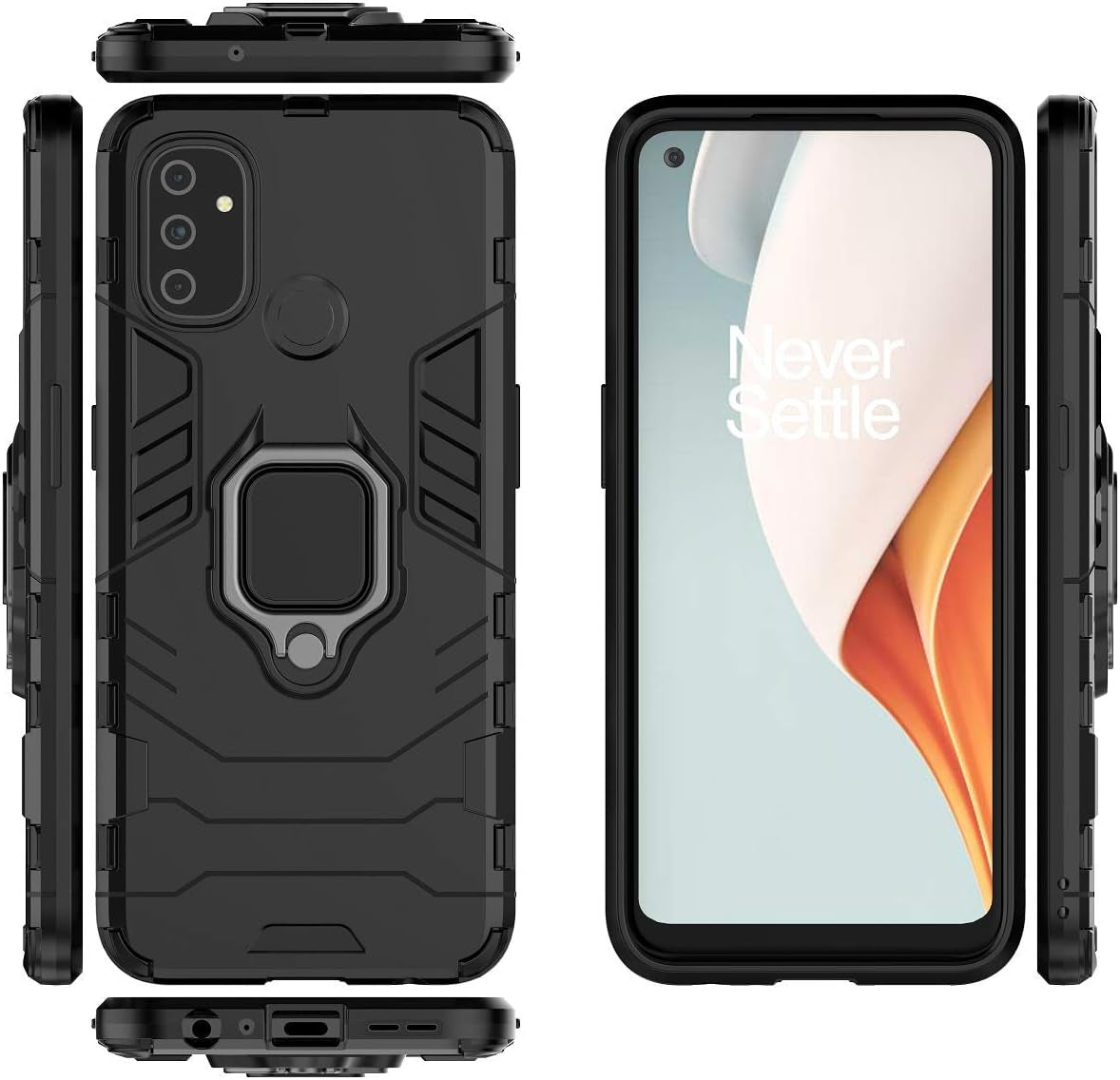 Case for Oneplus Nord N100 Case Cover,Magnetic Car Mount Bracket Shell Case for Oneplus Nord N100 BE2013 Case Black  QiongNi   