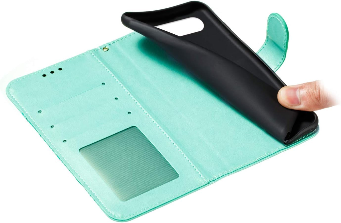 LEMAXELERS for LG V40 Thinq Case Flip Premium Wallet Phone Case PU Leather Mandala Embossed Shockproof Cover with Kickstand Card Holder Cover for LG V40 / LG V40 Thinq Mandala Green LD  LEMAXELERS   