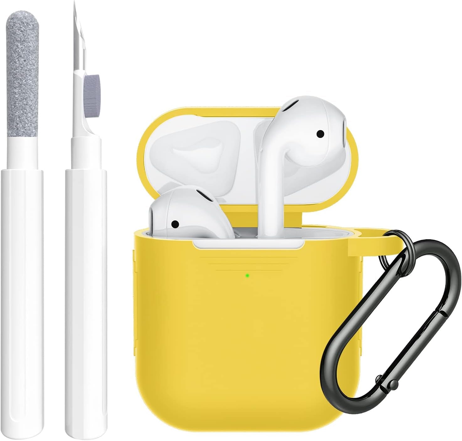 SUPFINE (2 in 1) for Airpod Case Cover, Soft Silicone Protective and Airpod Cleaner Kit Compatible with Airpods 2Nd Generation Charging Case (Bean Pink)  SUPFINE Light Yellow  