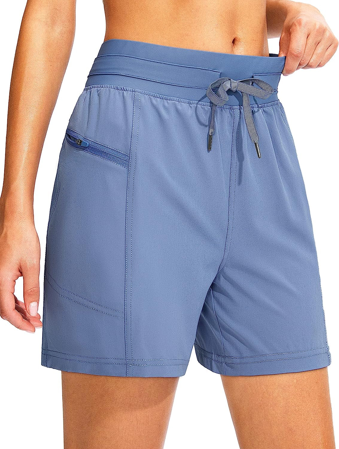 Svensker Women'S Athletic Shorts with Pockets High Waisted 5 Inch Quick Dry Gym Exercise Workout Running Shorts for Women  Svensker Blue Small 