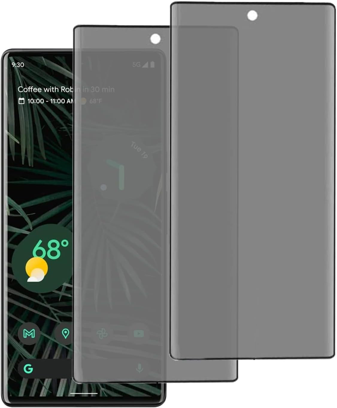 2 Pack Privacy Tempered Glass Designed for Google Pixel 6 Pro, Anti-Peep Anti-Scratch Anti-Spy Screen Protector Film 9H Hardness Bubble Free for Google Pixel 6 Pro 6.7 Inch  BYIUIHS For Google Pixel 7 Pro  