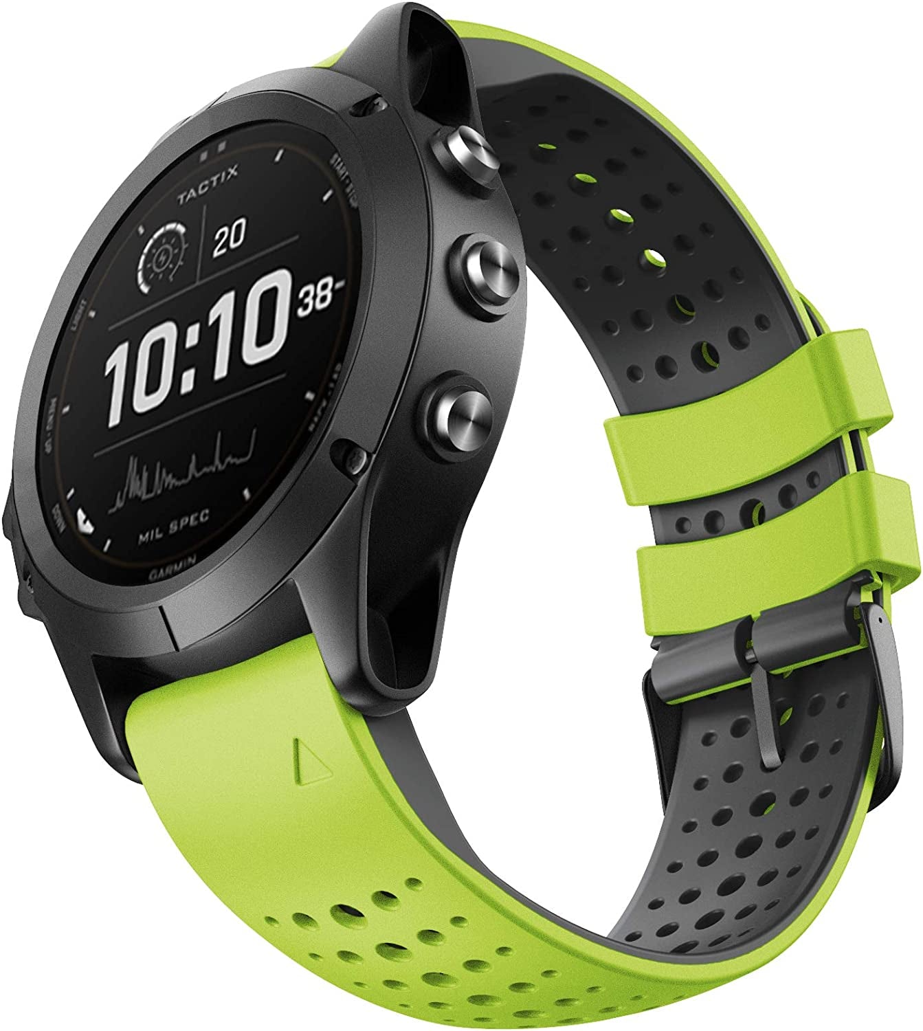 Notocity for Fenix 6 Band 22Mm Silicone Watch Bands for Fenix 7/Fenix 6/ Fenix 5/Fenix 5 Plus/Fenix 6/Fenix 6 Pro/Forerunner 935/945/Approach S60/S62/ Epix  NotoCity green-black  