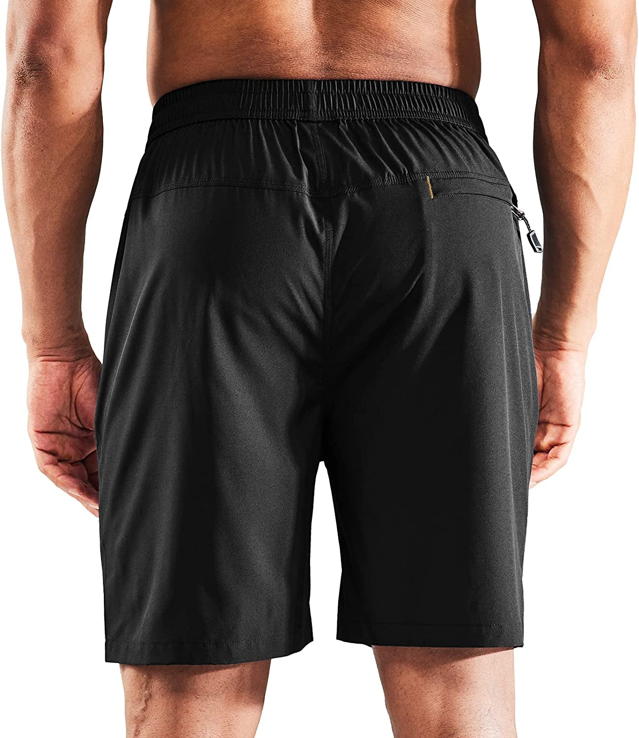 MIER Men'S Quick Dry Running Shorts with Zipper Pocket, Elastic Waist Athletic Workout Exercise Fitness Shorts, 7 Inch  MIER   