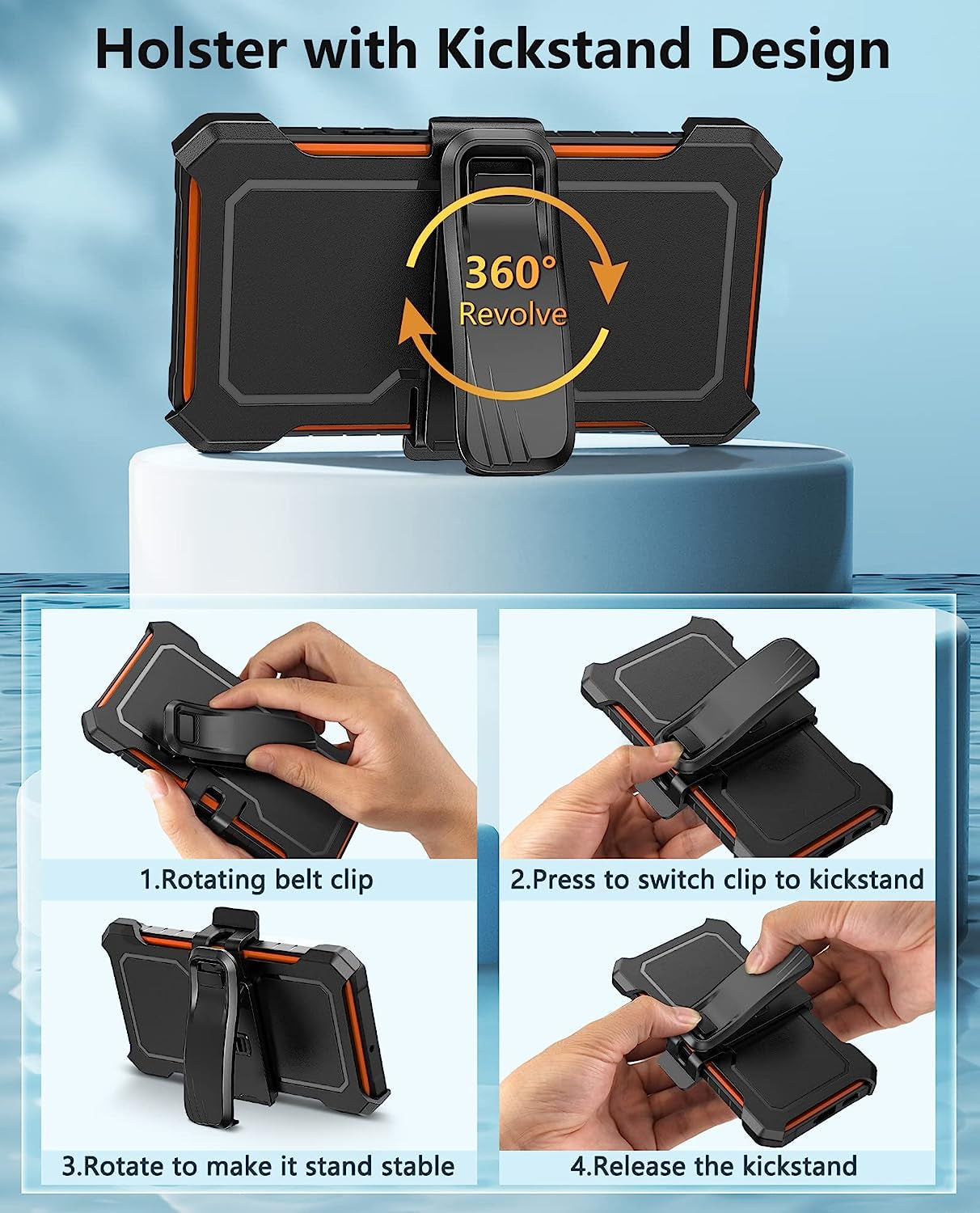 FNTCASE for Samsung Galaxy S22 Protective Case: Military Grade Protection Rugged Anti-Drop Case with Belt-Clip Holster & Kickstand - Full Shockproof Sturdy Durable Bumper Textured Cell Phone Cover  FNTCASE   