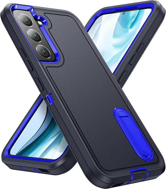Idweel Galaxy S22 Case with Build-In Kickstand, Heavy Duty Protection Shockproof Anti-Scratch Rugged Protective Durable Case Hard Cover for Samsung Galaxcy S22 6.1 Inch,Navy Blue  IDweel   