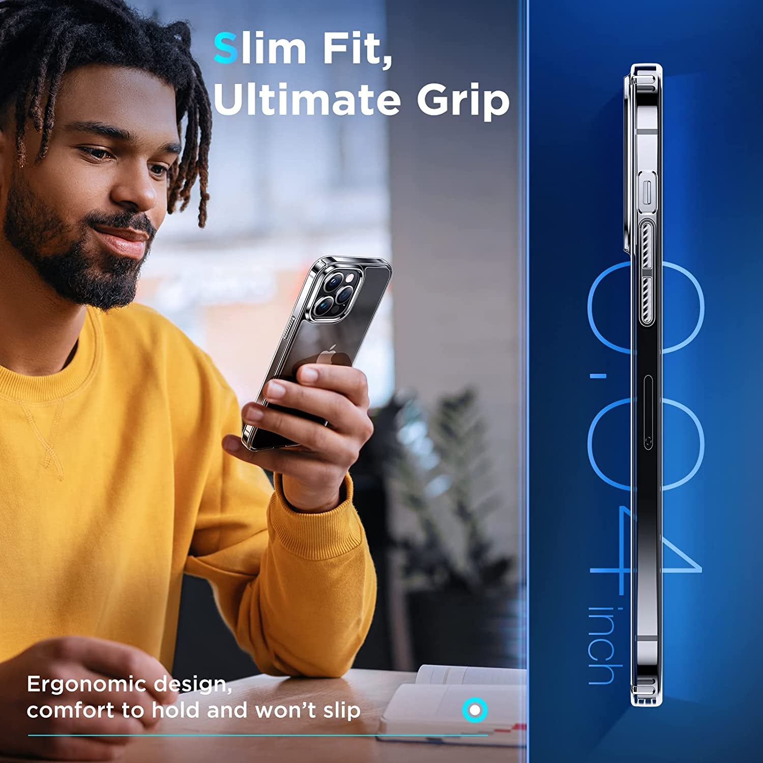 Simtect Ultra Clear for Iphone 14 Pro Case, [Non-Yellowing] [10 FT Military Drop Protection] Slim Fit yet Protective Shockproof Bumper with Airbag Case for Iphone 14 Pro 6.1 Inch- Crystal Clear  Simtect   