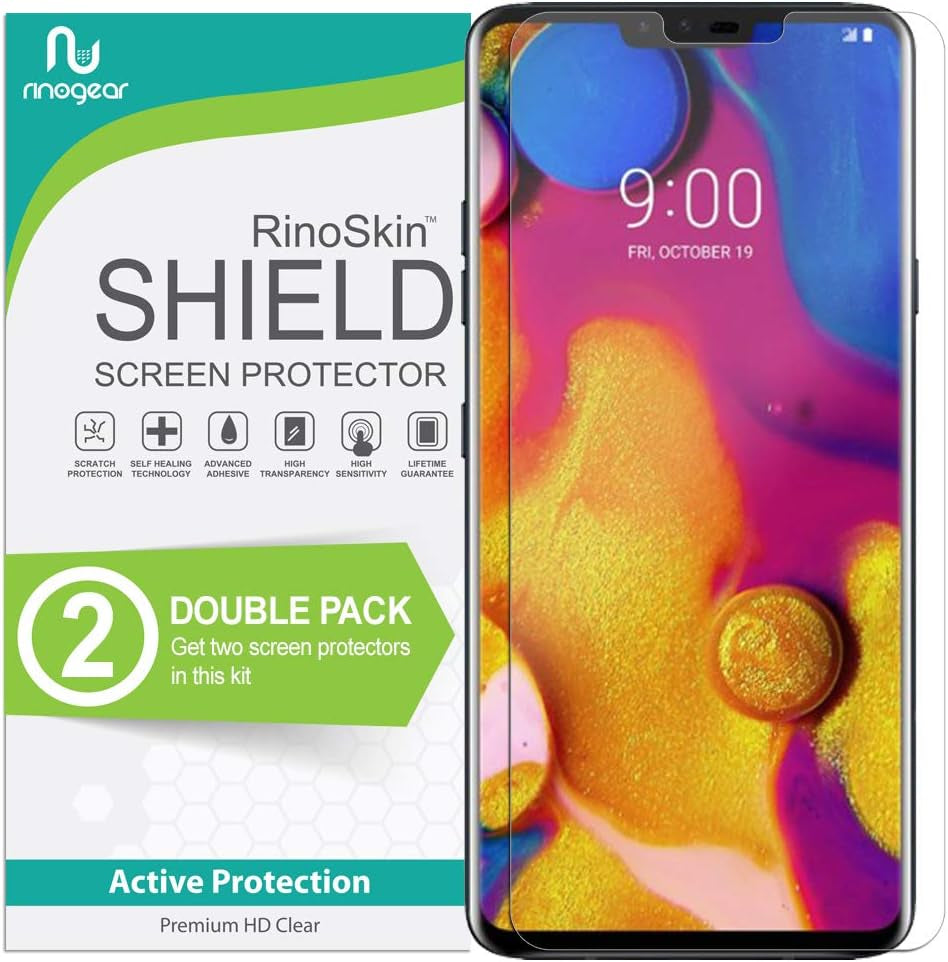Rinogear (2-Pack Screen Protector for LG G8 Thinq (6.1" Inch) Screen Protector Case Friendly Accessories Flexible Full Coverage Clear TPU Film  RinoGear 6.4" - Inch  