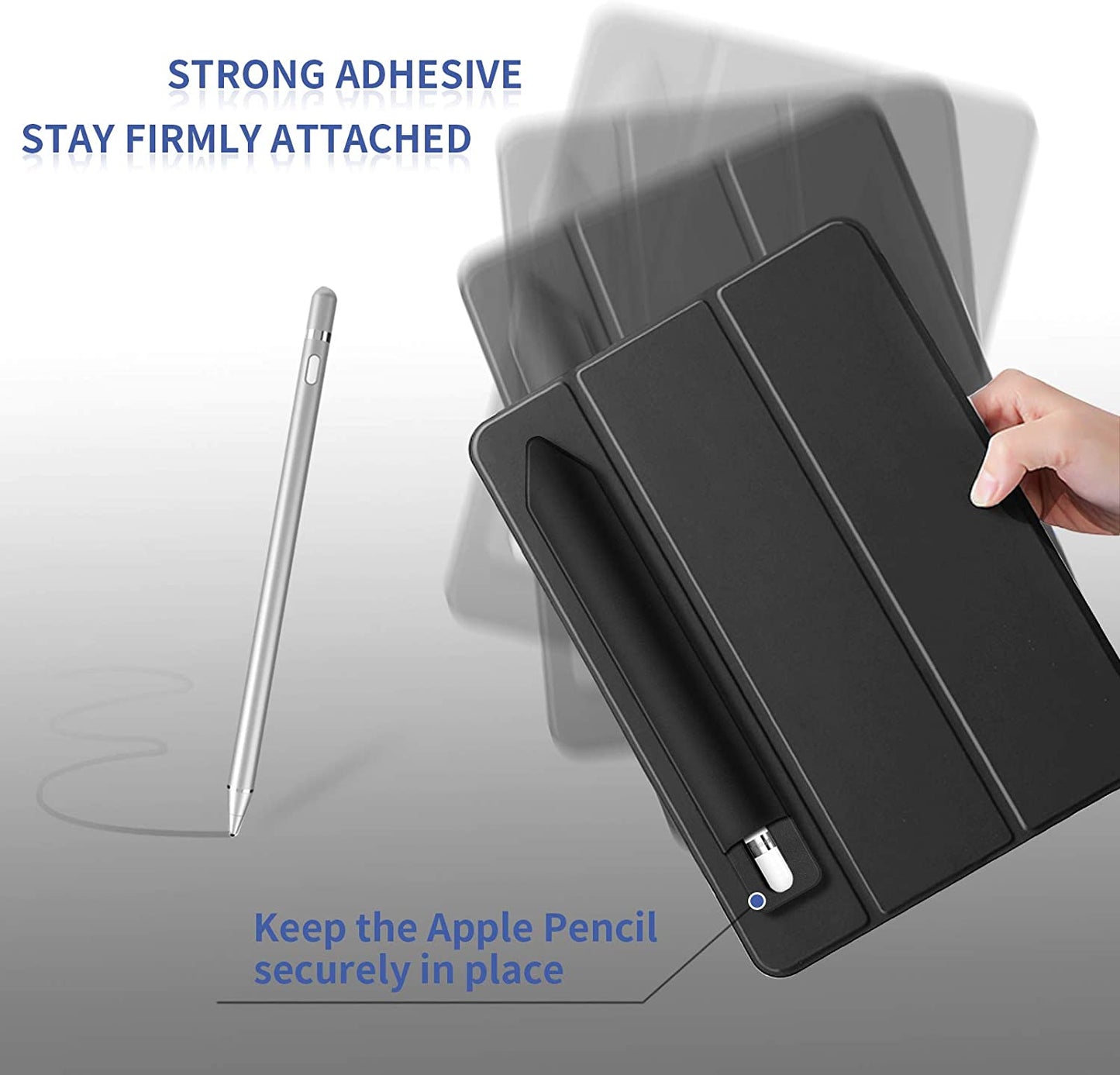 2 Pack Pencil Holder for Apple Pencil 1St 2Nd Generation, YUOROS Adhesive Pencil Sleeve for Ipad Ipad 9Th/8Th Gen, Tablet Stylus Surface Pen (Black, Black)  YUOROS   