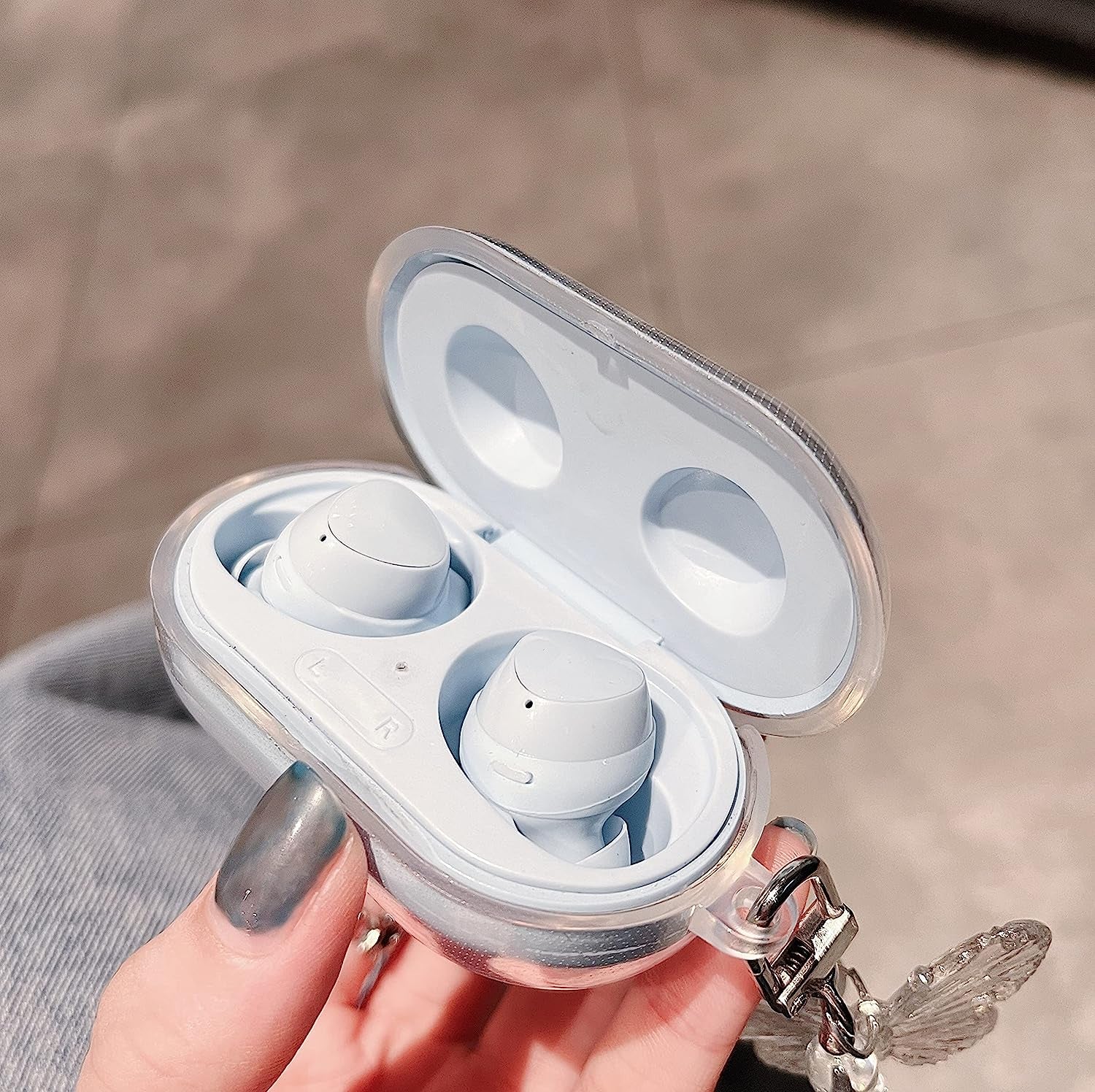 CASEVERSE Case for Samsung Galaxy Buds plus (2020) /Galaxy Buds (2019), Protective Hard Cover Skin with Keychain Carabiner Support Wireless Charging  CASEVERSE   