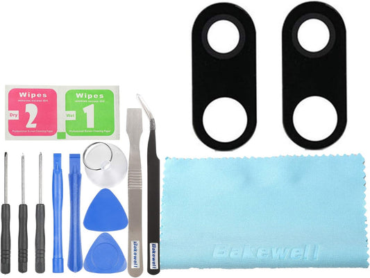Bakewell Back Rear Camera Glass Lens Cover Replacement Parts for LG V30 Black (2Pcs)  Bakewelldigital   