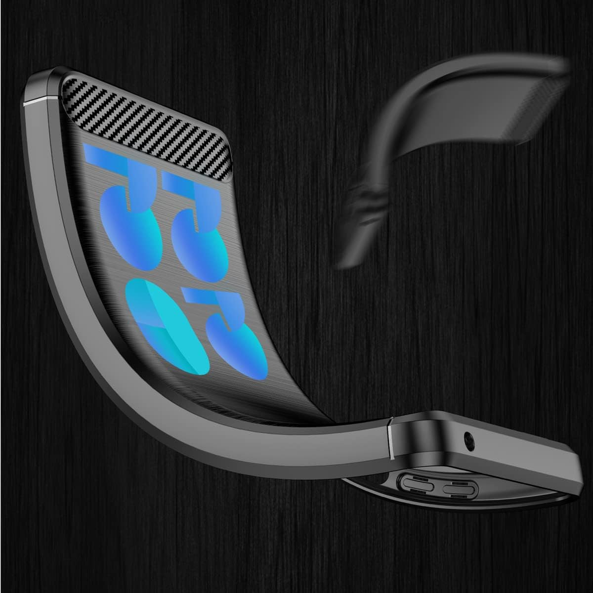 DONGDEAR for Moto G Pure Silicone Phone Case, Slim Thin Flexible TPU Scratch Resistant Rubber Soft Skin Shockproof Carbon Fiber Protective Cases Cover for Motorola G Pure 2021, Brushed Black  DONGDEAR   