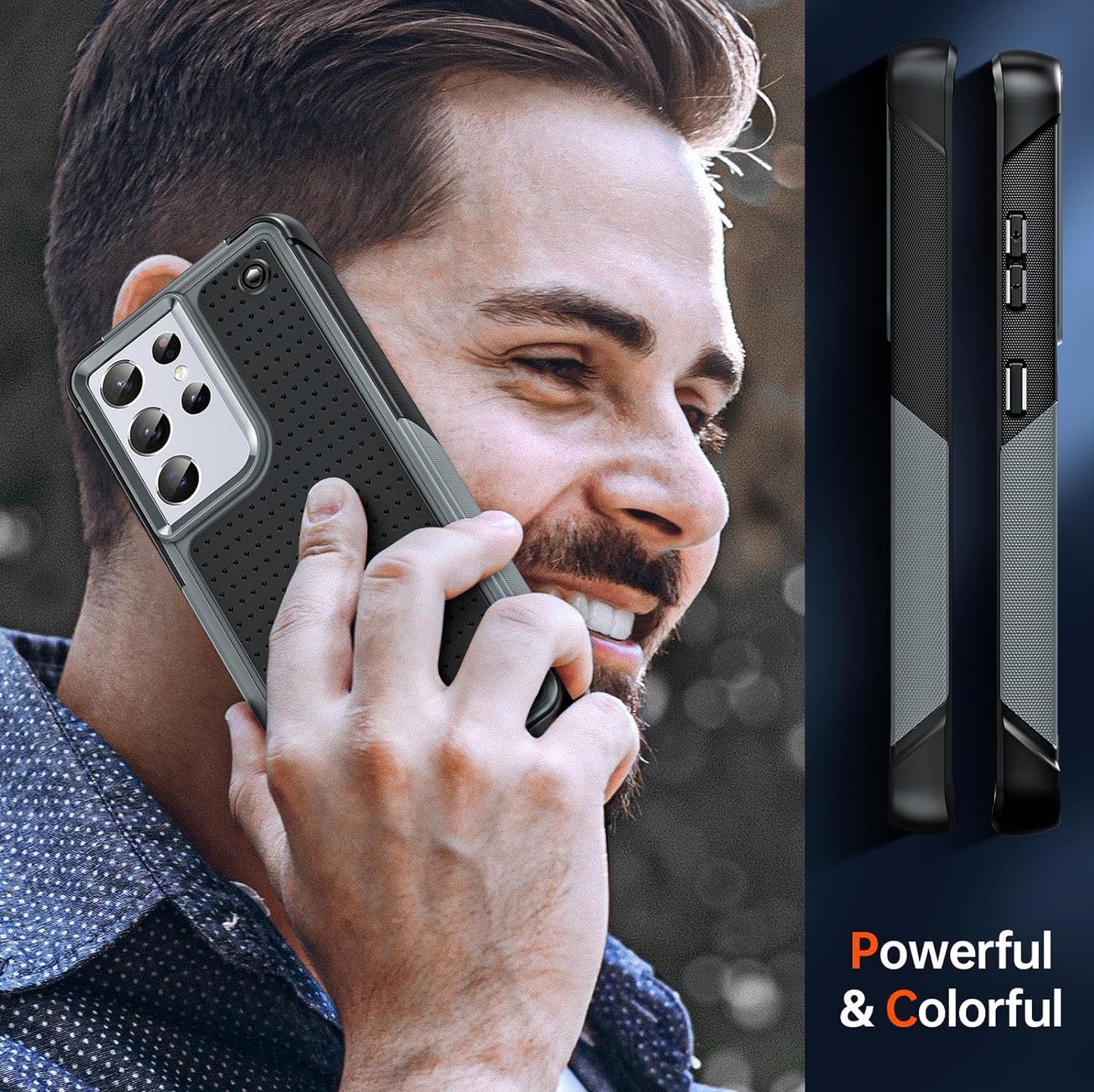 Leyi for Samsung S21 Ultra Case, Samsung Galaxy S21 Ultra Case 5G, Shockproof Heavy Duty Dual Layer Protective Hard PC Textured Back & Soft Bumper Case Cover for Galaxy S21 Ultra, Grey  LeYi   