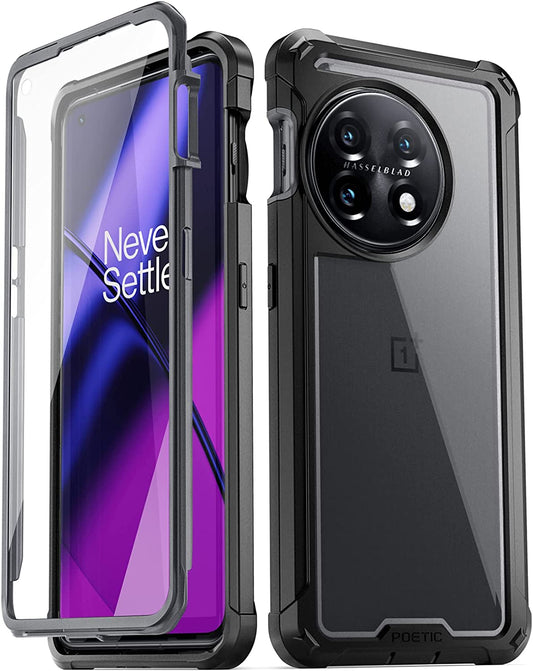 Poetic Guardian Case for Oneplus 11 5G 6.7" (2023) [20 FT Mil-Grade Drop Tested], Full-Body Hybrid Shockproof Bumper Cover with Built-In Screen Protector, Black/Clear  Poetic   