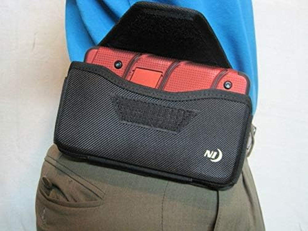 Nylon Hardshell Phone Pouch for LG V40 Thinq, Xx-Large, Rugged and Heavy Duty Holster, Strong Belt Clip Holder, Fits with Slim-Fit Case on Cell Phone (Sideways)  Nite Ize   