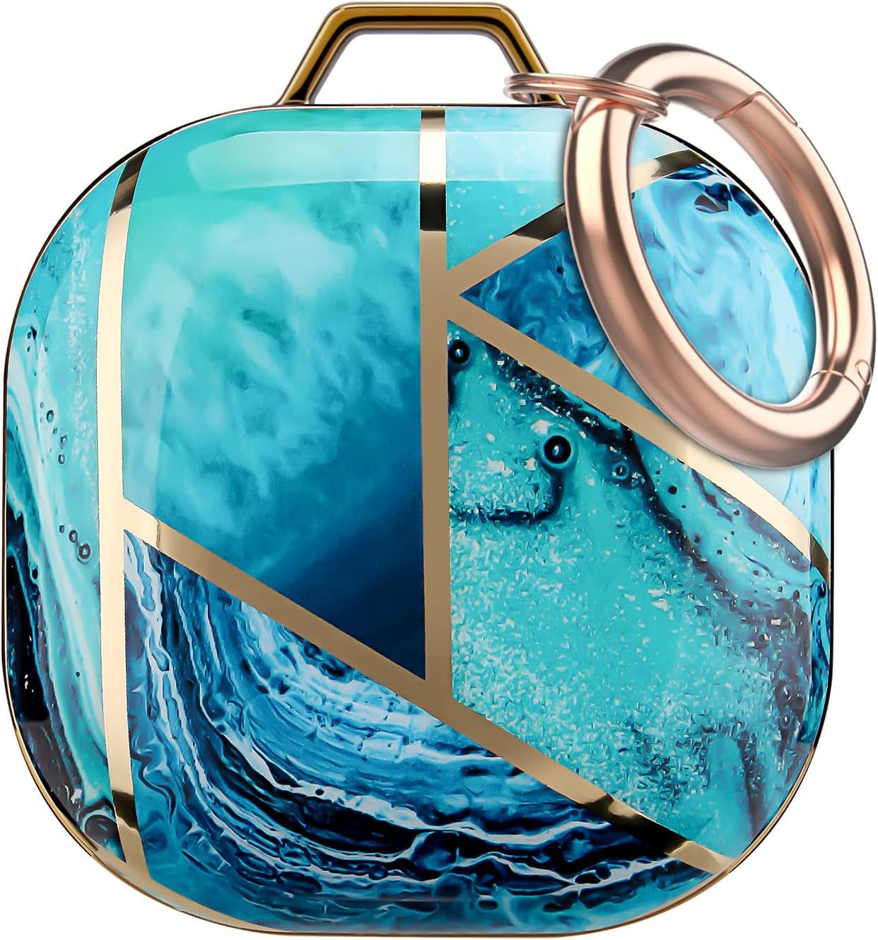 LJFLYXRI for Galaxy Buds 2 Pro Clear Hard PC Case Cover,Tpu Protective Case for Women Girls with Keychain Full Body Protective Cover for Samsung Galaxy Buds 2/Pro/2 Pro/Live Charging Box (Purple)  LJFLYXRI Blue  