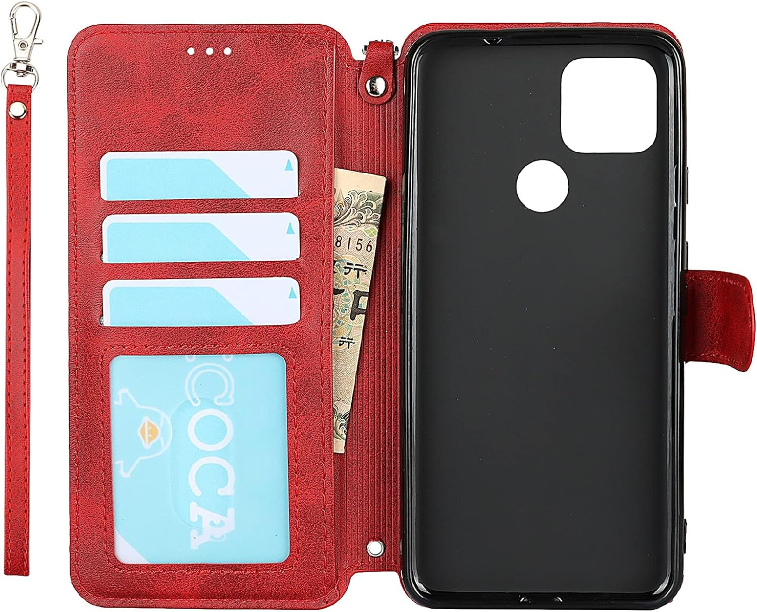 Jaorty Wallet Case for Google Pixel 4A 5G with Card Holder Slots,Kickstand Phone Cover Premium Leather Magnetic Closure Slim Flip Shockproof Wrist Strap Case for Google Pixel 4A 5G 6.2",Wine Red  Jaorty   