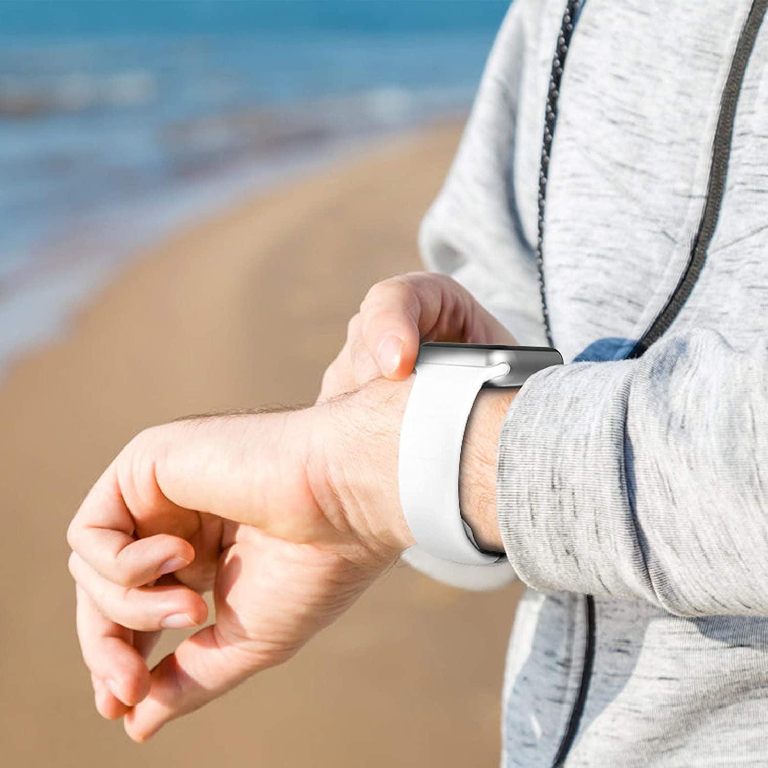 ZALAVER Bands Compatible with Apple Watch Band 38Mm 40Mm 41Mm 42Mm 44Mm 45Mm 49Mm, Soft Silicone Sport Replacement Band for Iwatch SE Ultra Series 8 7 6 5 4 3 2 1 Women Men  ZALAVER   