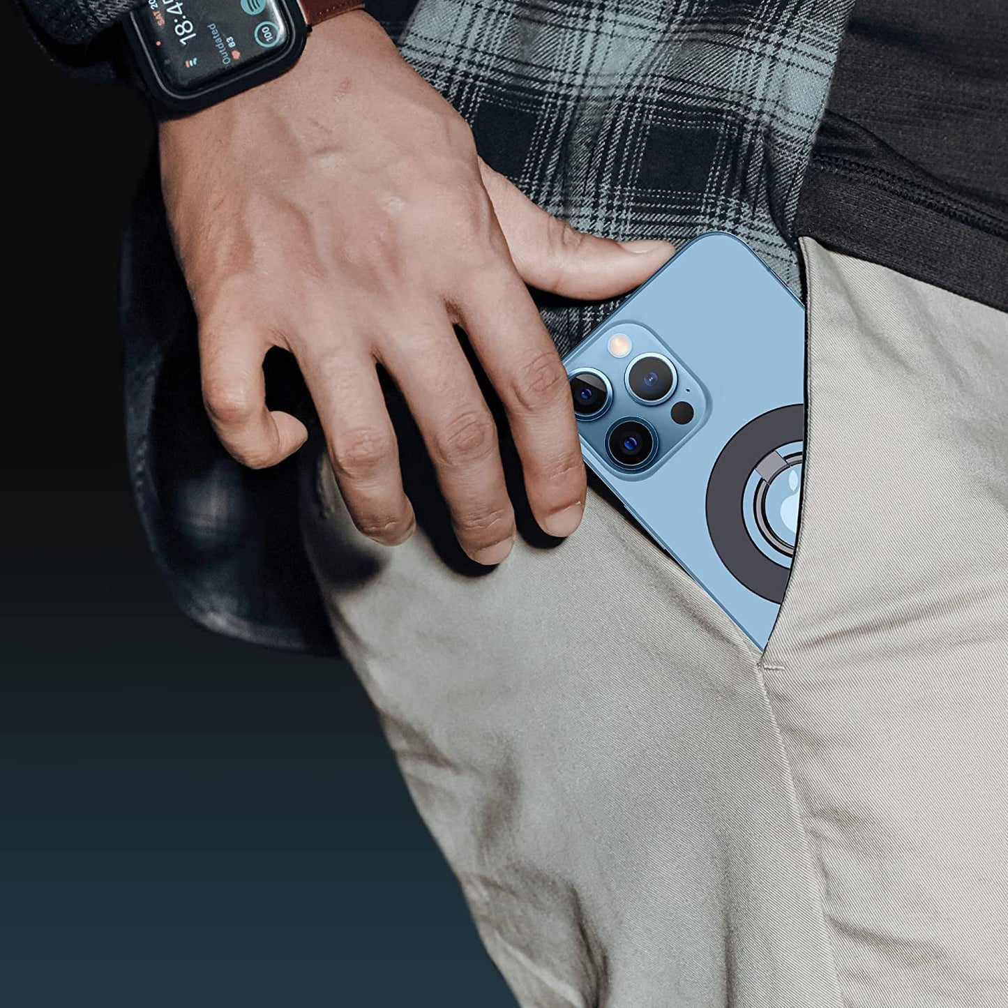 Magnetic Phone Ring Holder for Magsafe, Creadream Magnetic Finger Phone Ring Grip Stand, Adjustable Kickstand, Compatible with Iphone 14 13 12, Pro, Pro Max, Plus, Mini, Black  CMEIY   