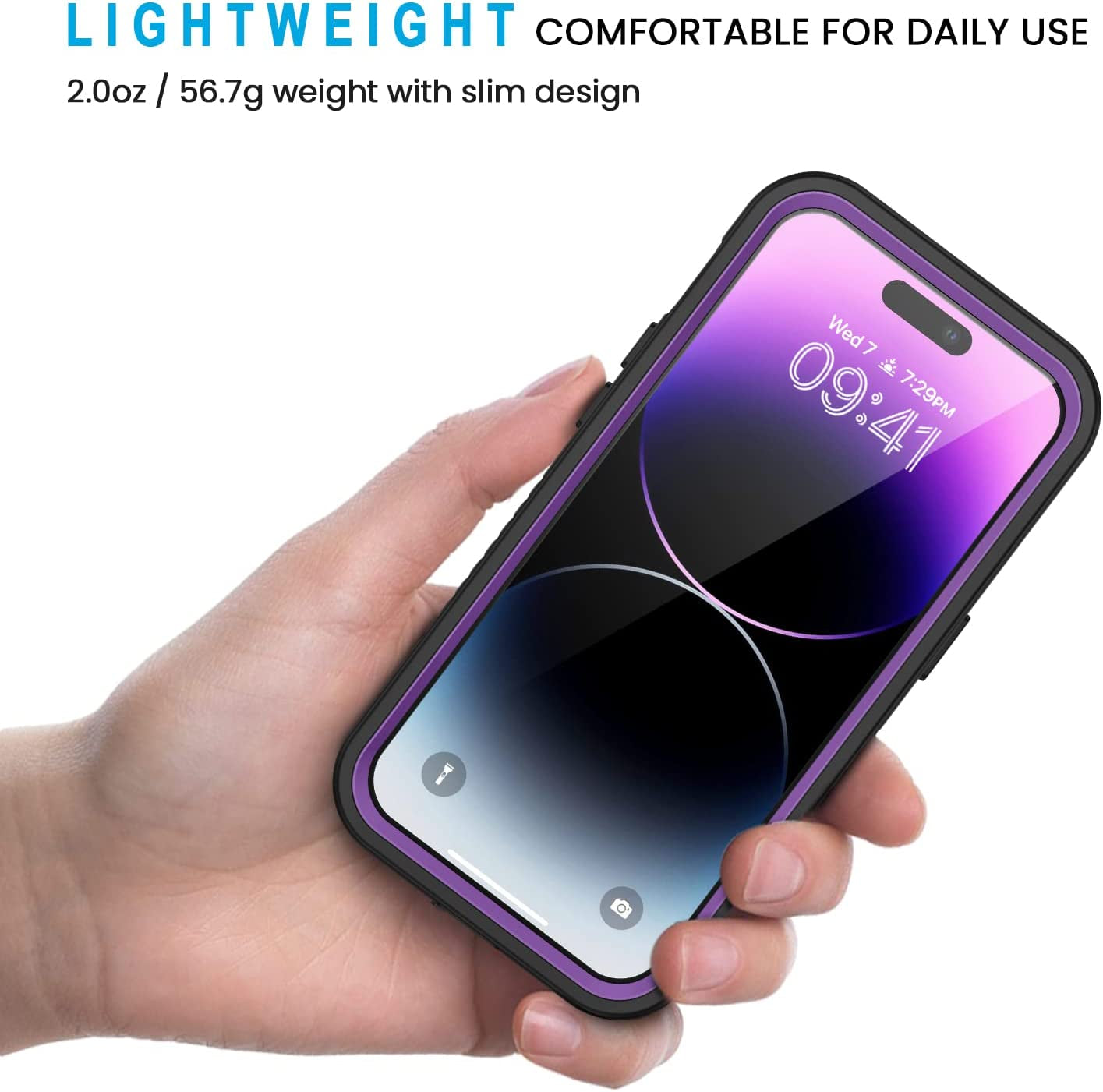 Lanhiem Iphone 14 Pro Case, IP68 Waterproof Dustproof Shockproof with Built-In Screen Protector, 6.1 Inch - Purple  Lanhiem   