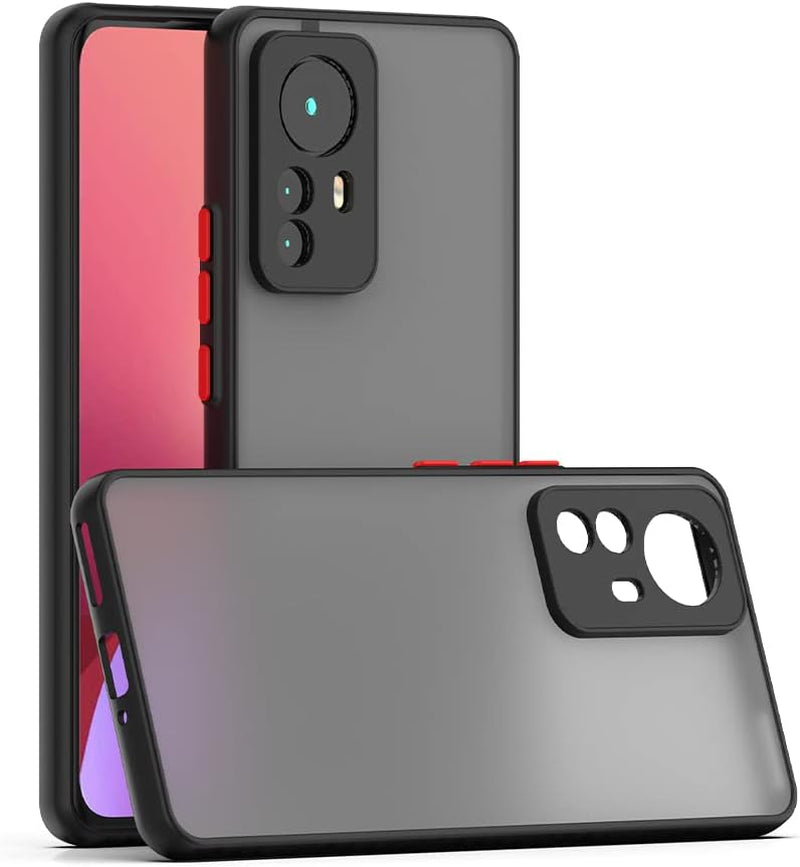 Zhuoopinn Case for Xiaomi Mi 12 Pro Thin Shockproof Phone Case PC Back TPU Bumper [Protect from Fingerprint/Shock/Scratch/Slip] Translucent Matte Phone Cover for Xiaomi Mi 12 Pro-Red  Zhuoopinn   