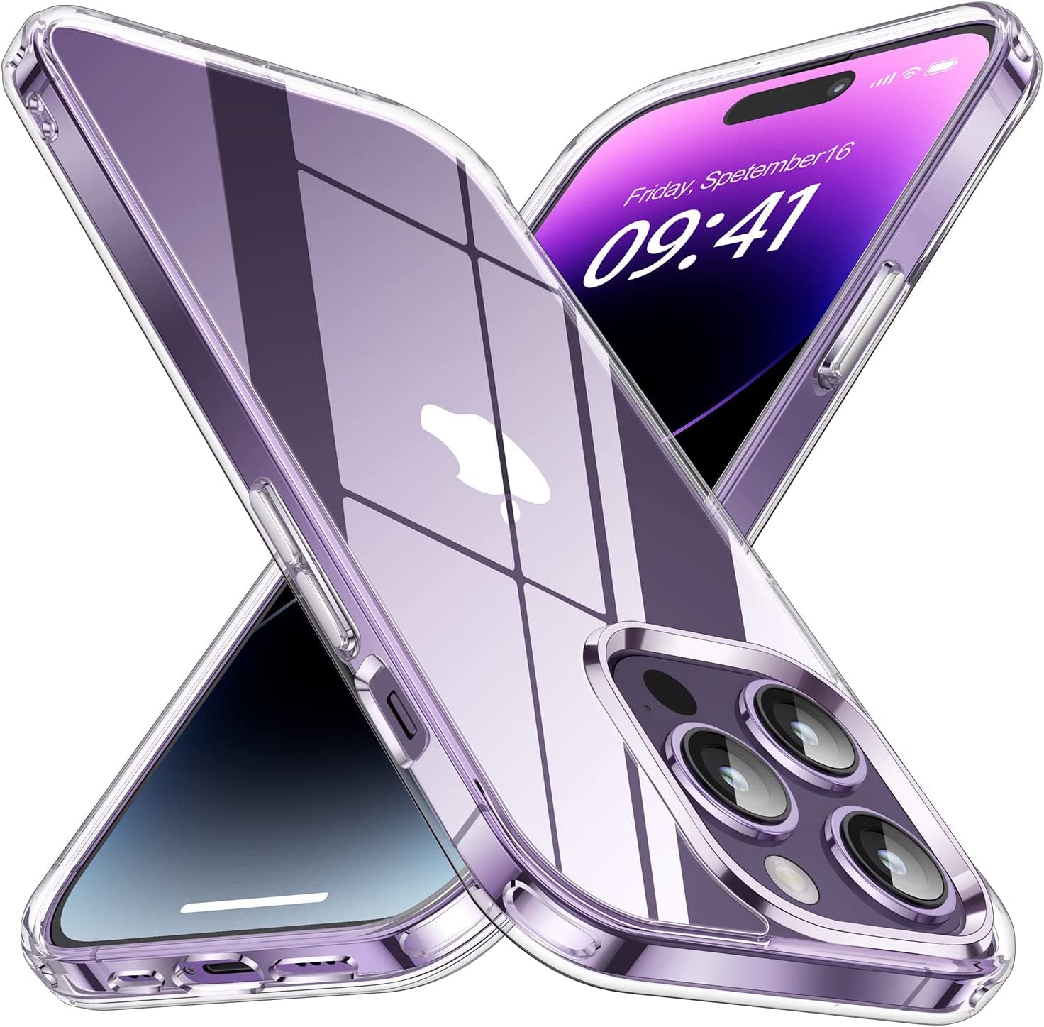 AEDILYS for Apple Iphone 14 Pro Case,[ Italian Materials Not-Yellowing] [15FT Military Grade Drop Protection] [Scratch-Resistant], Slim Non-Slip - Clear  AEDILYS   