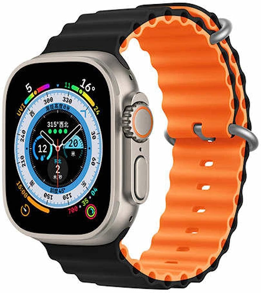 Premium Active Performance Watch Band Series Ultra SE 8 7 6 5 4 3 2 1 40Mm 38Mm 44Mm 42Mm 45Mm 41Mm 49Mm, Women and Men Sport (Fits Apple Watch) Bands Replacement for Iwatch Bands  The Celly Plug BLACK/ORANGE 38/40/41 mm 