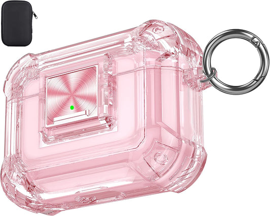 Valkit Compatible Airpods Pro Case Clear with Lock, Soft TPU Airpod Pro Case Shockproof Protective Cover with Keychain for Men Women Ipods Pro Skin for Air Pods Pro Charging Case 2019  VKT   