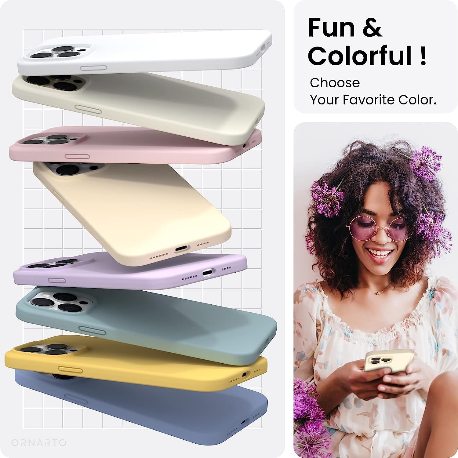 ORNARTO Compatible with Iphone 14 Pro Max Case 6.7, Slim Liquid Silicone 3 Layers Full Covered Soft Gel Rubber Phone Case Protective Cover with Microfiber Lining 6.7 Inch-Baby Yellow  ORNARTO   