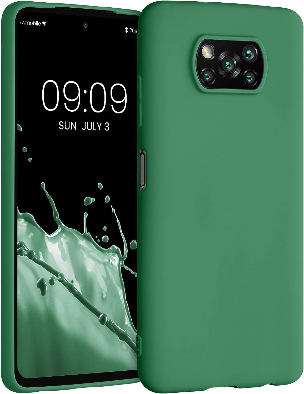 Kwmobile Case Compatible with Xiaomi Poco X3 Nfc/Poco X3 Pro Case - Soft Slim Protective TPU Silicone Cover - Arctic Night  KW-Commerce Pixie Green  