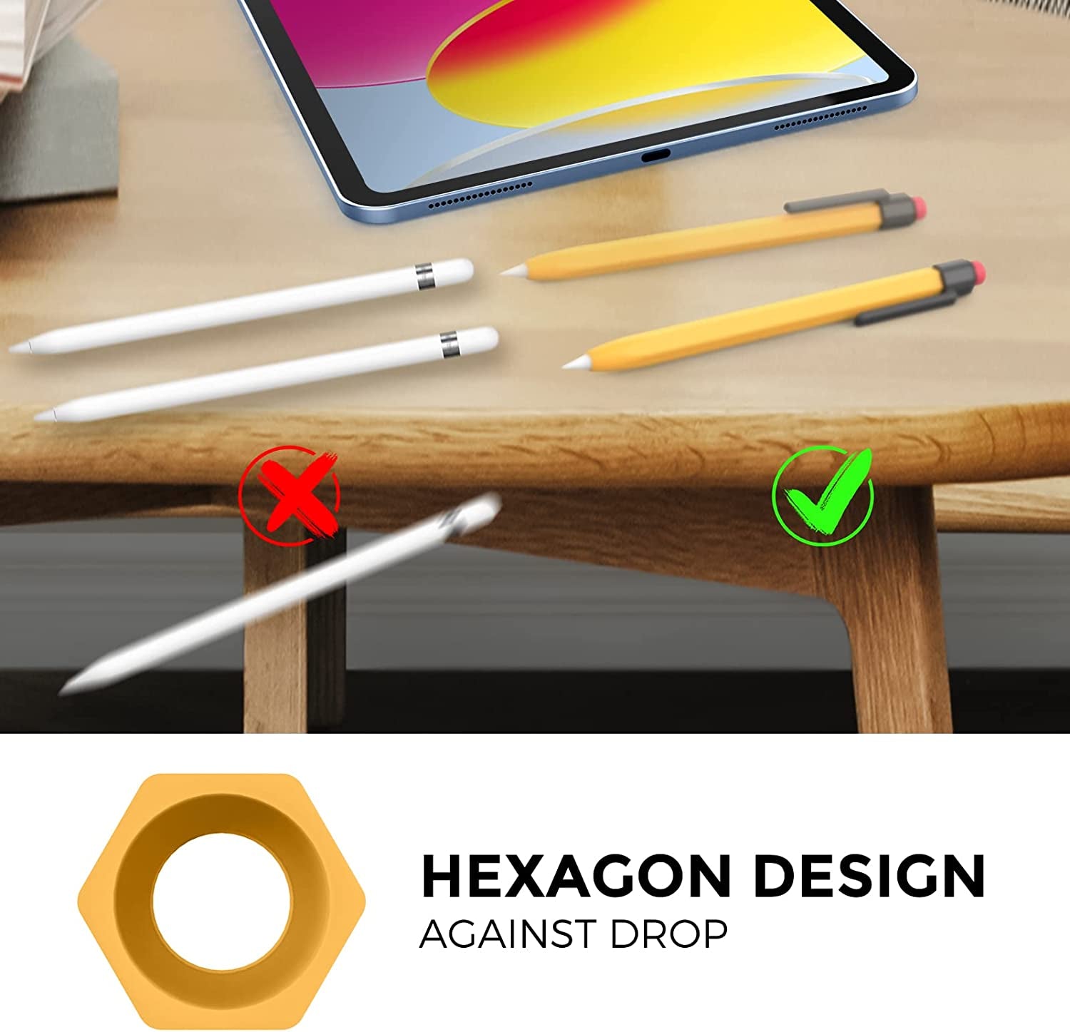 TRONWIN Ipencil Case for Apple Pencil 1St Generation Sleeve Silicone Protective Cover Perfect Grip Skin Classic Design with Sturdy Clip Compatible with Apple Pencil 1St Generation (Yellow)  TRONWIN   