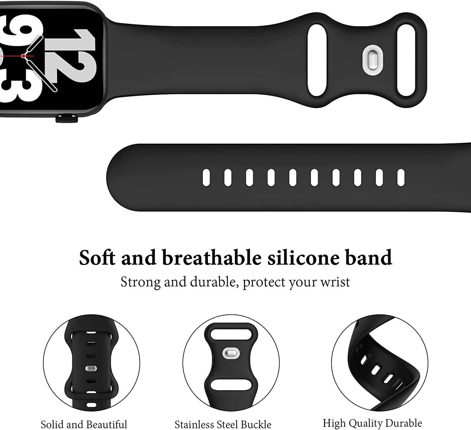 6 Pack Silicone Bands Compatible with Apple Watch Band 38Mm 40Mm 41Mm 42Mm 44Mm 45Mm 49Mm, Soft Sport Waterproof Strap Replacement Wristband for Iwatch Ultra Series 8 SE 7 6 5 4 3 2 1 Women Men  Slimband   