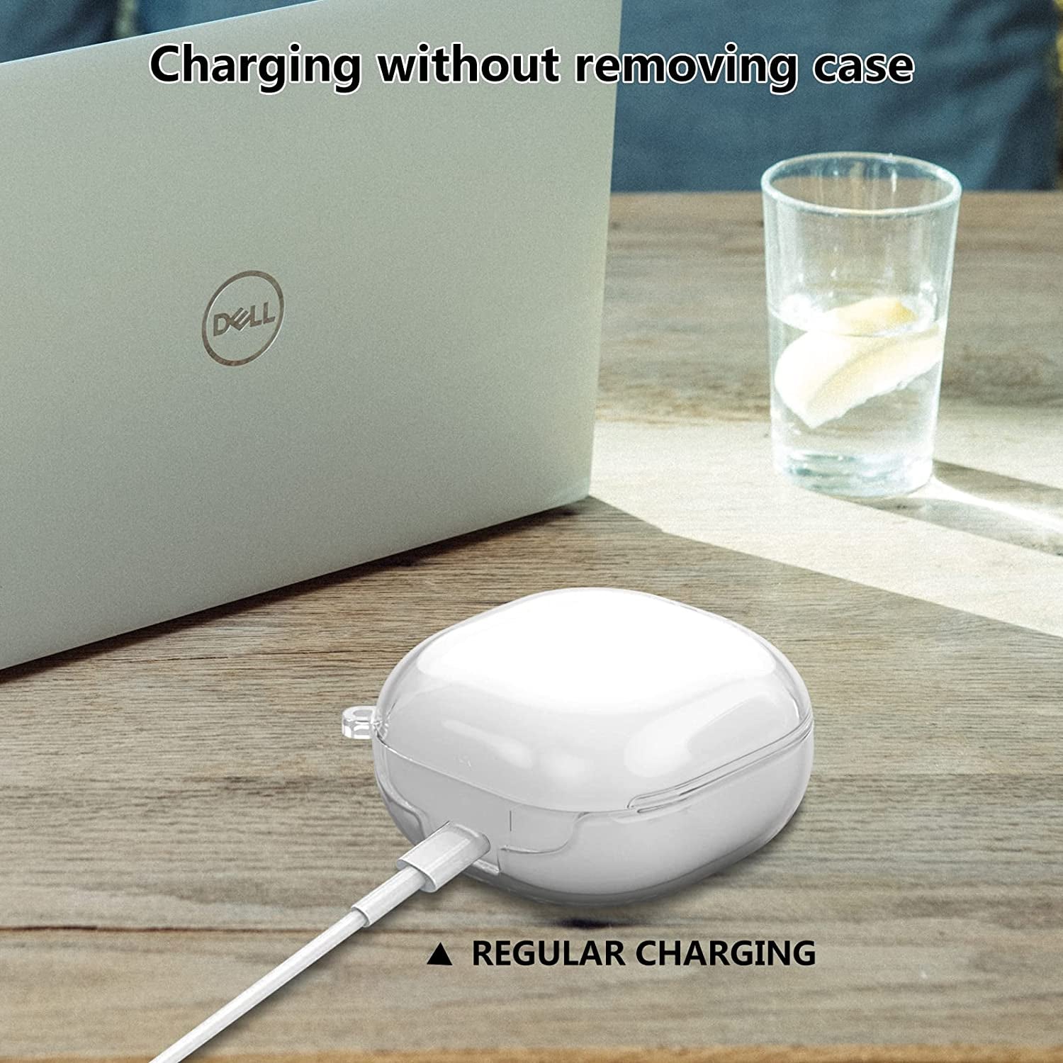 Aircawin Clear Case for Samsung Galaxy Buds 2 Pro Case 2022/Galaxy Buds 2 Case 2021/Galaxy Buds Pro Case 2021/Galaxy Buds Live Case 2020 Clear Cover,Soft TPU Transparent Case with Keychain-Clear  Aircawin   