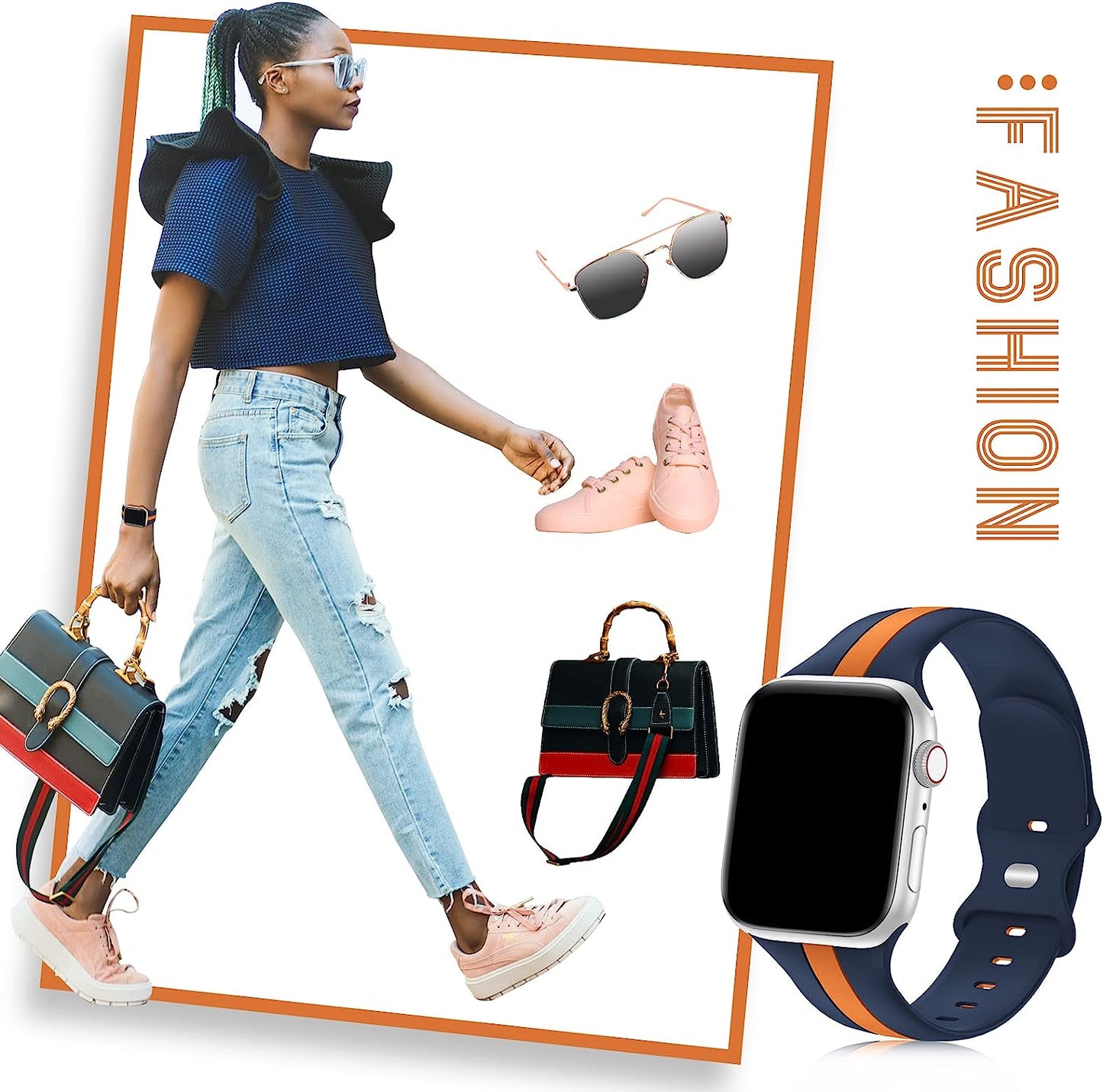 Designer Sport Band Compatible with Apple Watch Iwatch Bands 38Mm 40Mm 41Mm 42Mm 44Mm 45Mm 49Mm Men Women, Soft Silicone Strap Wristbands for Apple Watch Series 8/7/6/5/4/3/2/1/Se/Ultra  seizehe   