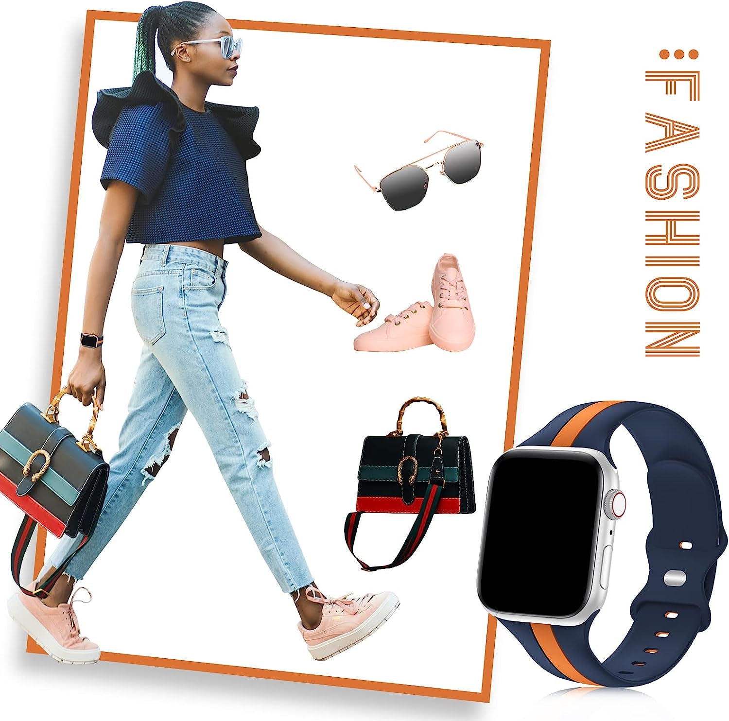 Designer Sport Band Compatible with Apple Watch Iwatch Bands 38Mm 40Mm 41Mm 42Mm 44Mm 45Mm 49Mm Men Women, Soft Silicone Strap Wristbands for Apple Watch Series 8/7/6/5/4/3/2/1/Se/Ultra  seizehe   