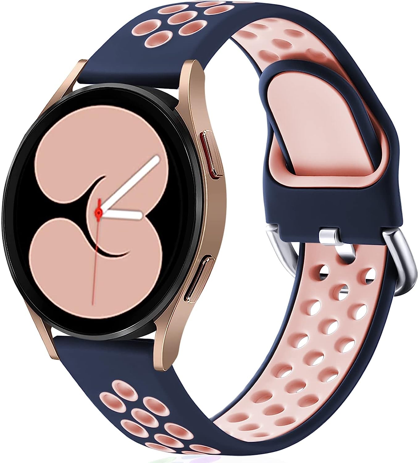 Lerobo Sport Bands Compatible with Samsung Galaxy Watch 4 Band/Galaxy Watch 5 Band,Active 2 Watch Bands/Galaxy Watch 3 Band/Galaxy Watch Band, 20Mm Soft Silicone Sport Strap Replacement Women Men  Lerobo Blue-Pink Large 