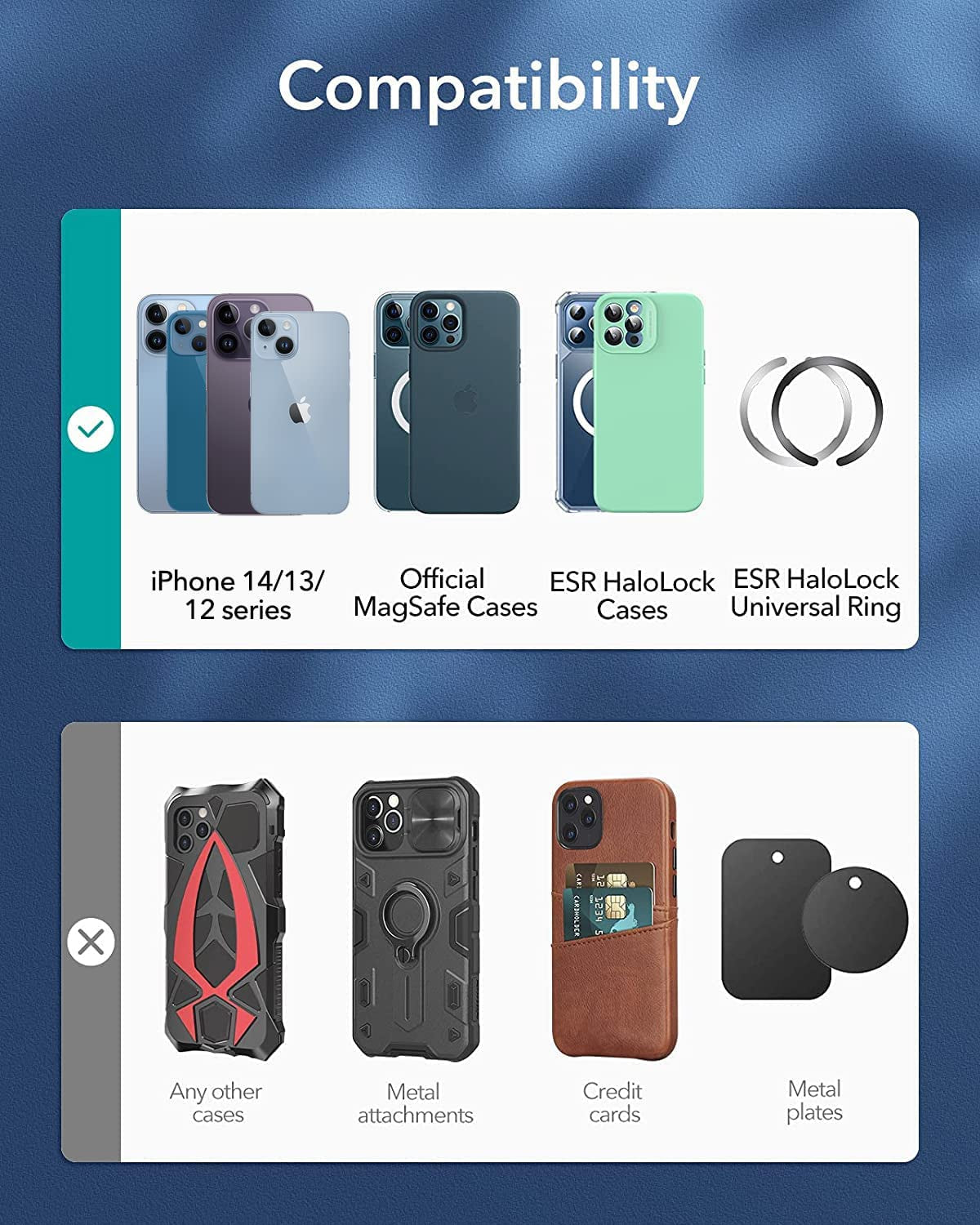 ESR Magnetic Wireless Car Mount Charger (Halolock), Compatible with Magsafe Car Charger, Air Vent Car Phone Holder for Iphone 14/13/12 Series, Car Accessories, Fast Charging, Strong Magnets, Black  Electronic Silk Road Corp   