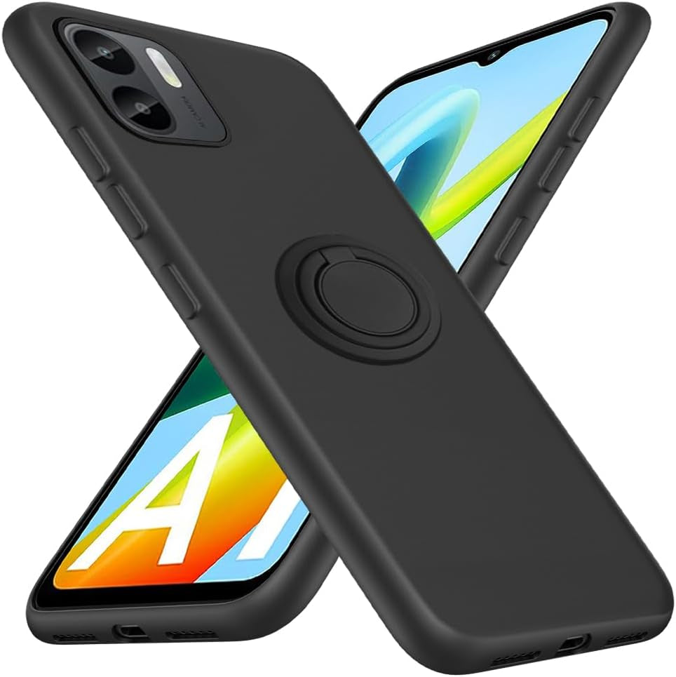 For Motorola Moto G 5G 2023 Phone Case with Glass Screen Protector, 360° Rotatable Ring Holder Magnetic Kickstand/Stand Silicone TPU Shockproof Protective Cover Case for Motorola Moto G 5G - Black  Nijiadi Xiaomi Redmi A1/A2 Black  