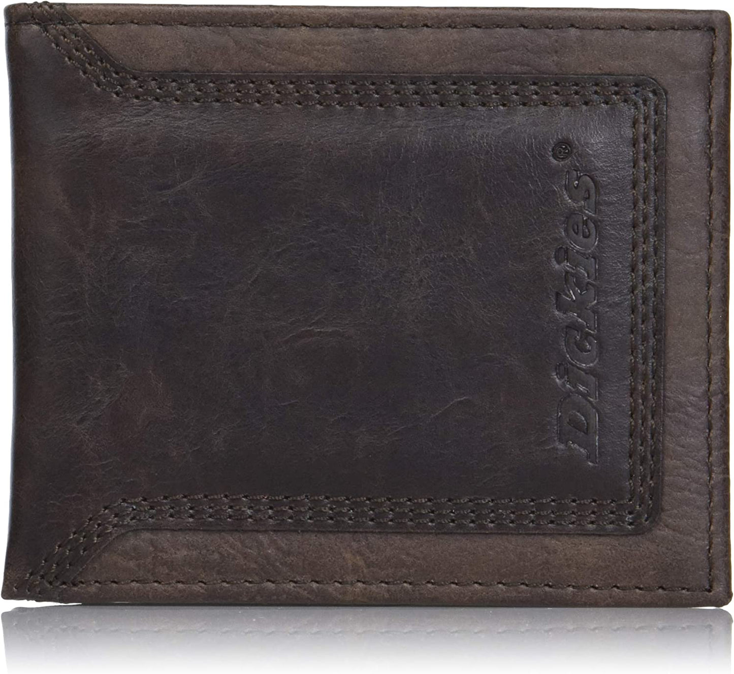 Dickies Men'S Leather Bifold Wallet  Dickies Brown One Size 