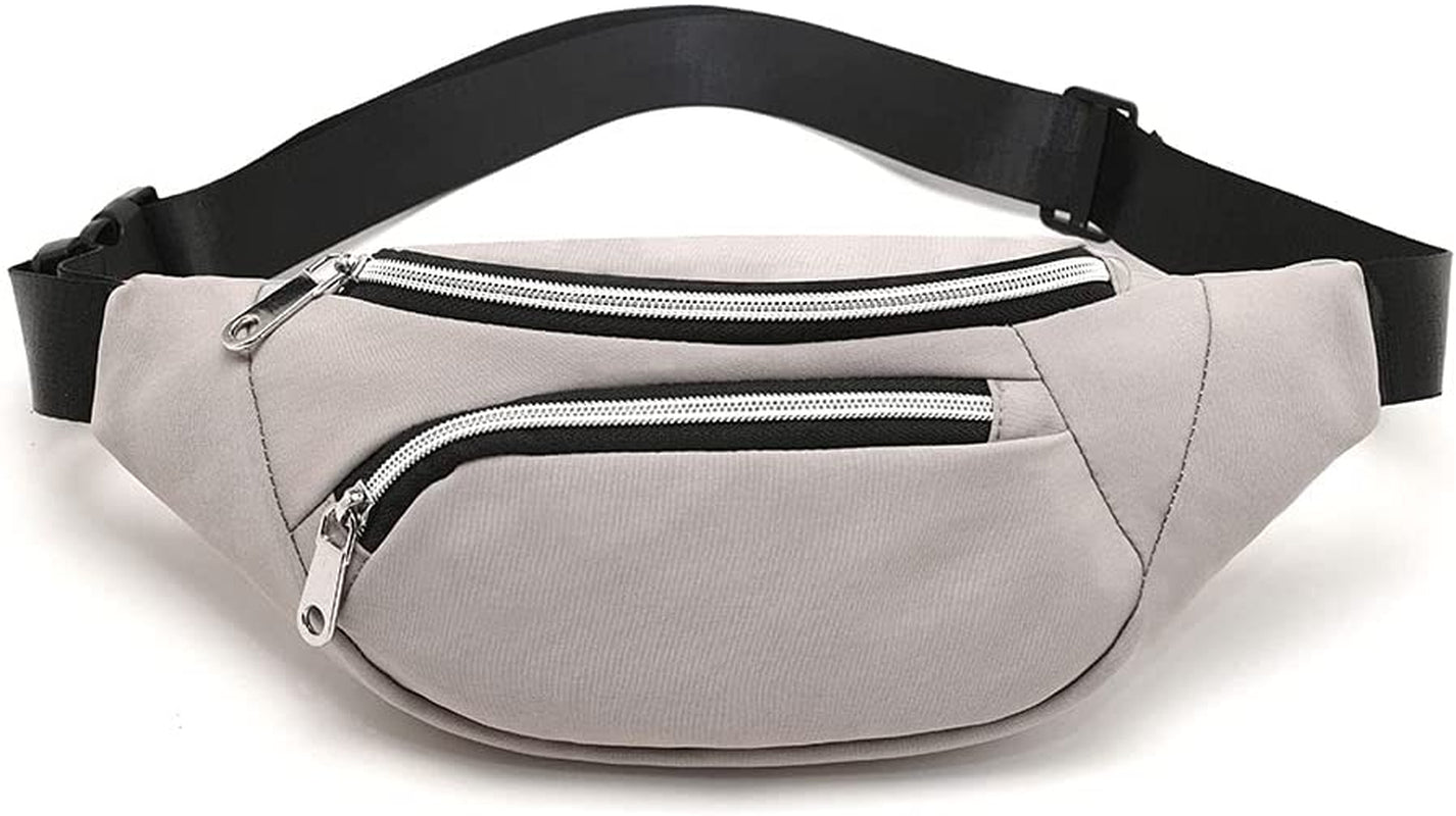 YUNGHE Waist Pack Bag for Men&Women - Fanny Pack for Workout Traveling Running.  YUNGHE (Without headphone hole)Light Gray  