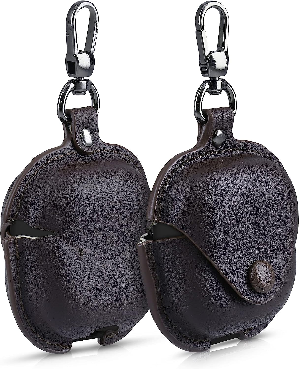 Kwmobile Leatherette Case Compatible with Samsung Galaxy Buds 2 Pro/Buds 2 / Buds Live/Buds Pro - Headphones Protection Etui Cover - Dark Brown  KW-Commerce   