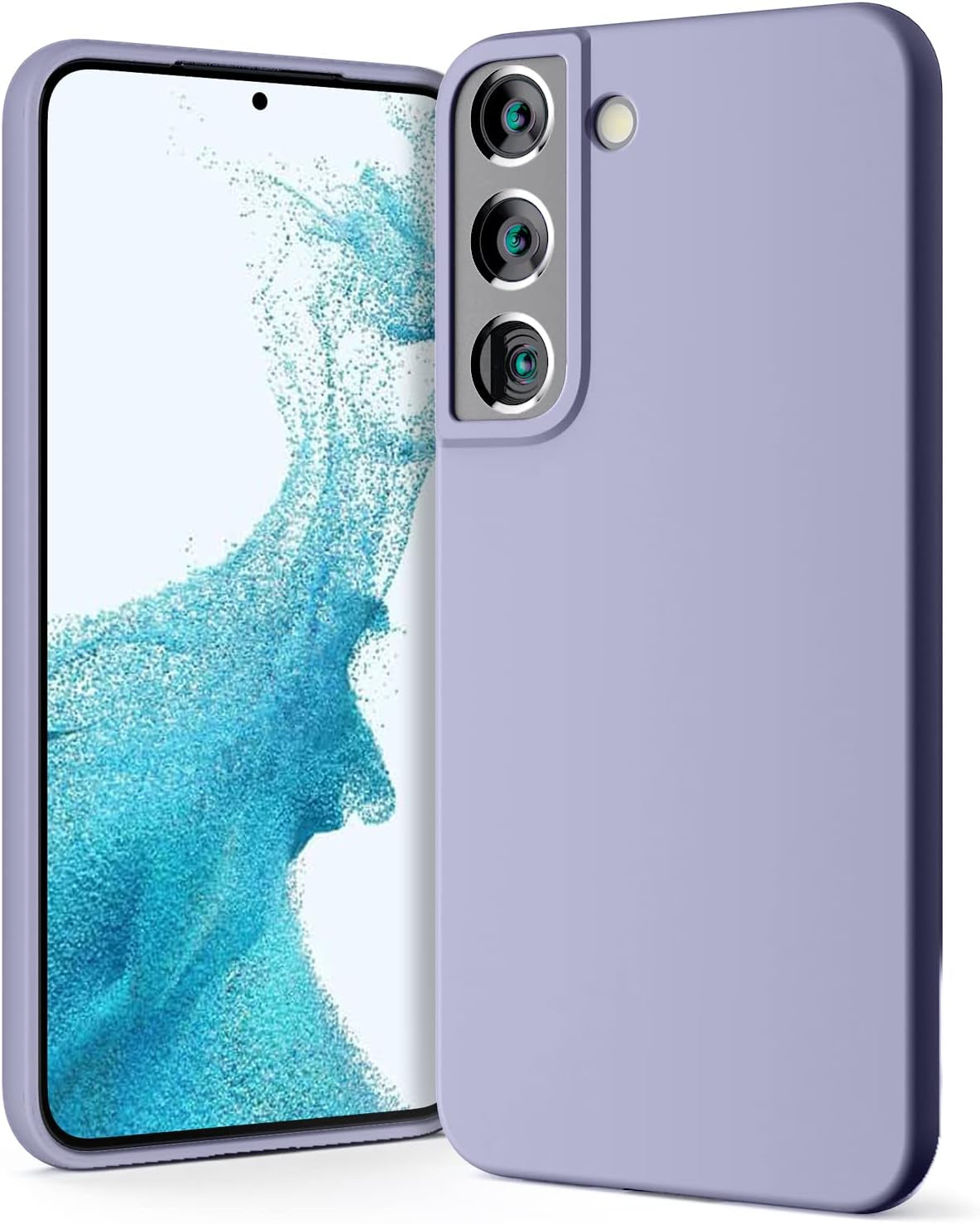 GOOSPERY Liquid Silicone Designed for Galaxy S22 Case (6.1 Inches) Silky-Soft Touch Full Body Protection with [Soft Microfiber Lining] Shockproof Cover Case - Black  GOOSPERY Lavender Grey  