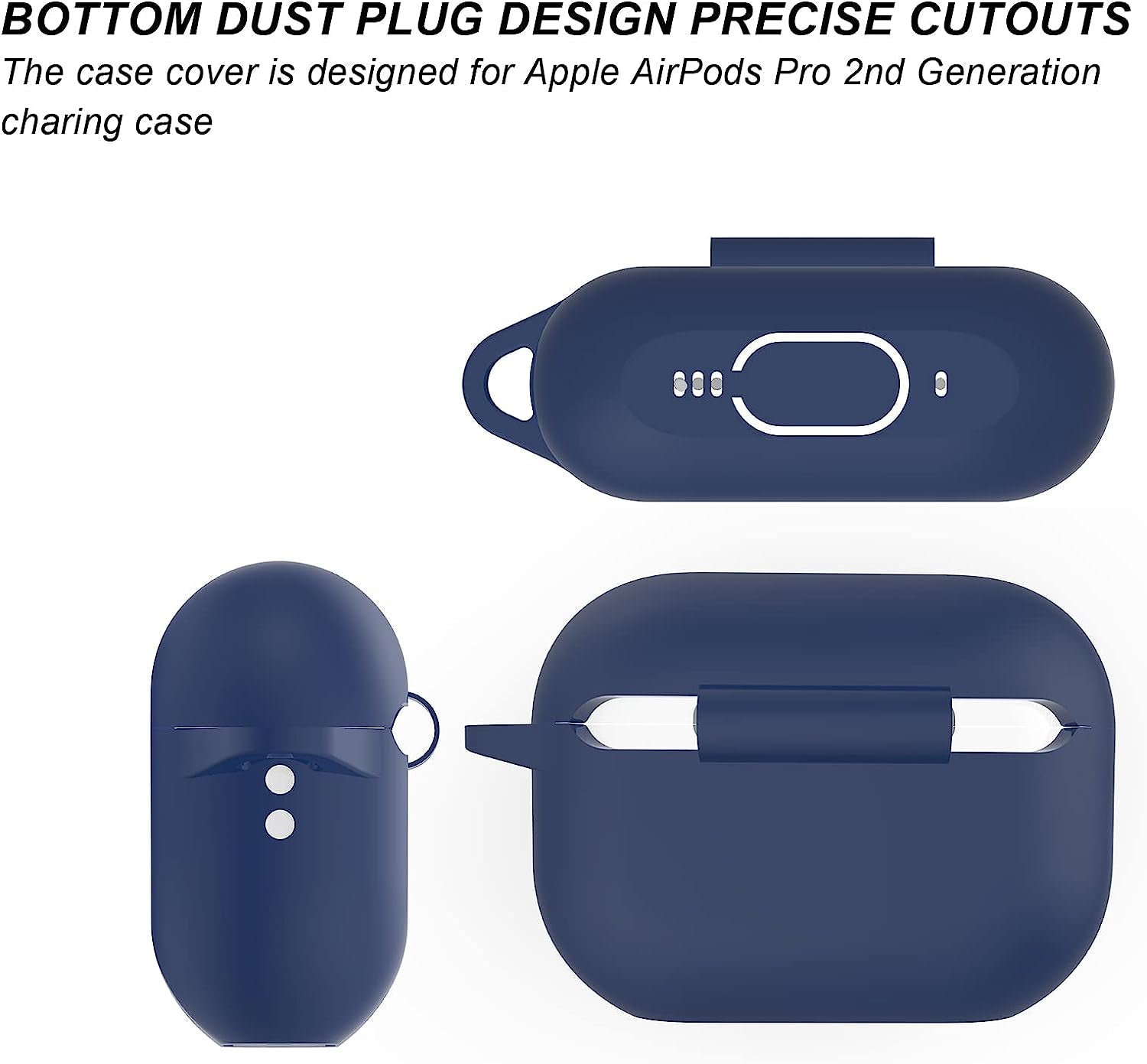 AGAOSH for Airpods Pro 2Nd Generation Case Cover with Keychain,Soft Silicone Skin Cover Protective Case for New Apple Airpods Pro Gen 2 Case 2022 Charging Case for Women Men Girl [Front LED Visible]  AGAOSH   