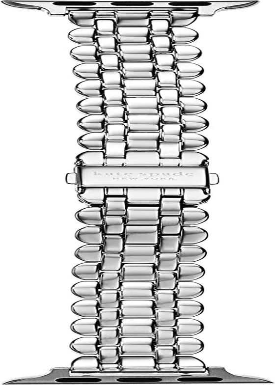 Kate Spade New York Interchangeable Stainless Steel Band Compatible with Your 38/40Mm Apple Watch- Straps for Apple Watch Series 8/7/6/5/4/3/2/1/SE  kate spade new york Silver Link  