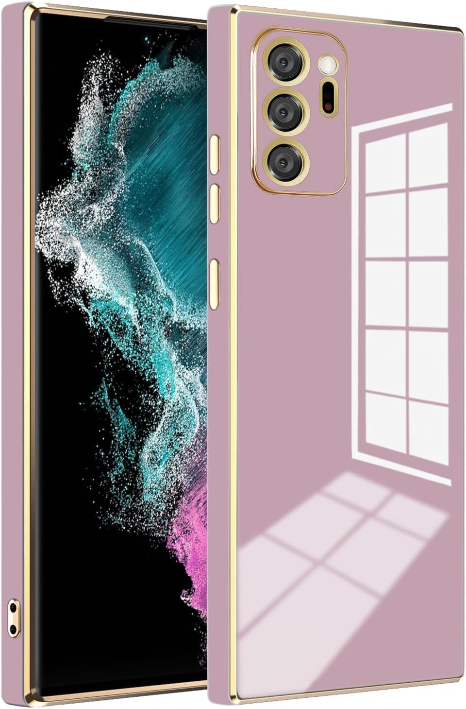 AWZHYDT Galaxy Note 20 Ultra Case, Designed for Electroplated Samsung Galaxy Note 20 Ultra 5G Phone Case, Case Soft TPU Protective Shockproof Flexible Samsung Galaxy Note 20 Ultra Case 6.9 Inch,Red  AWZHYDT Dark Purple  